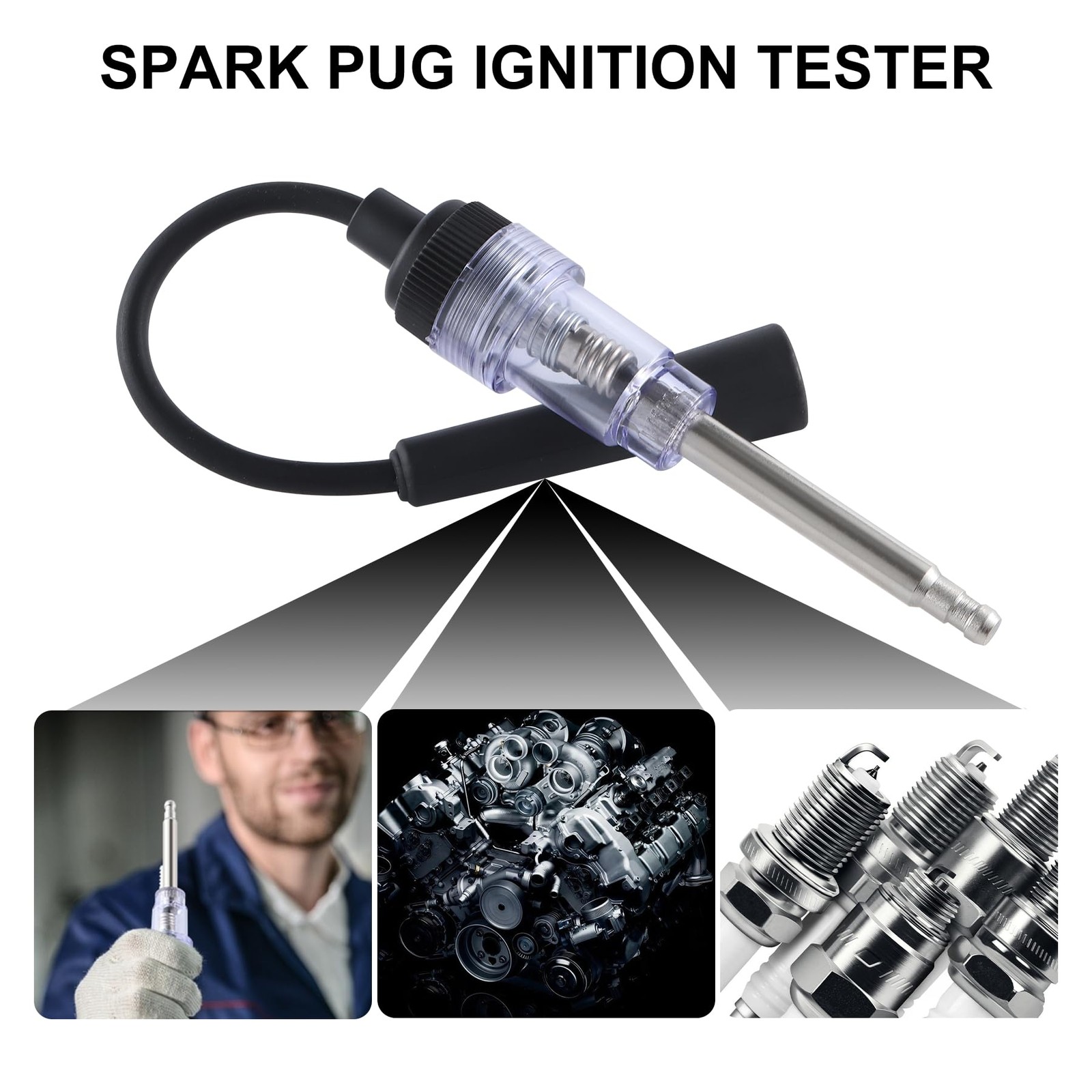Spark Plug Tester Engine Ignition Diagnostic Tool Auto Lawn Mower Motorcycle