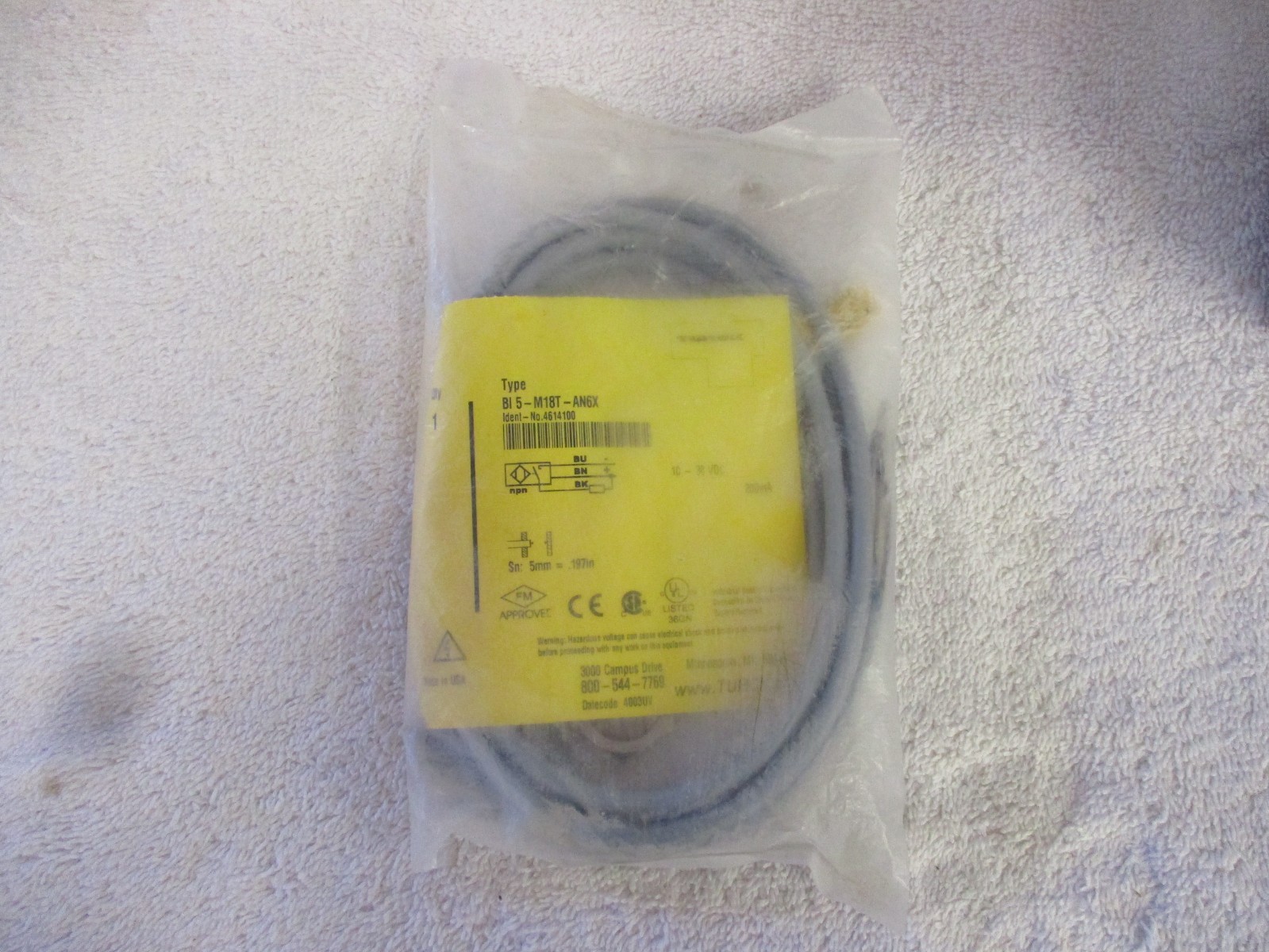 NEW Turck Proximity Sensor 4614100 BI 5-M18T-AN6X Factory Sealed Package