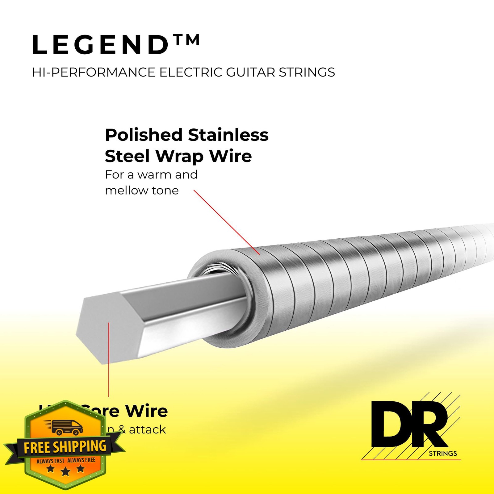 DR Strings Flatwound Electric Guitar Strings, FL-12