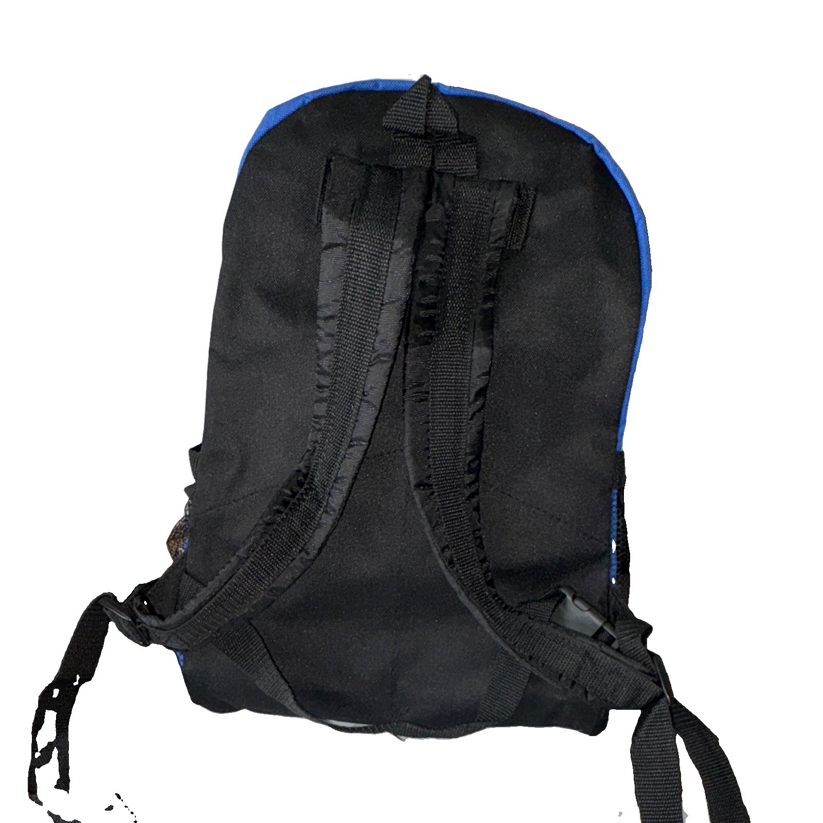 Black & Blue Hiking Backpack Fabric Buckle Closure Adjustable Straps Logo
