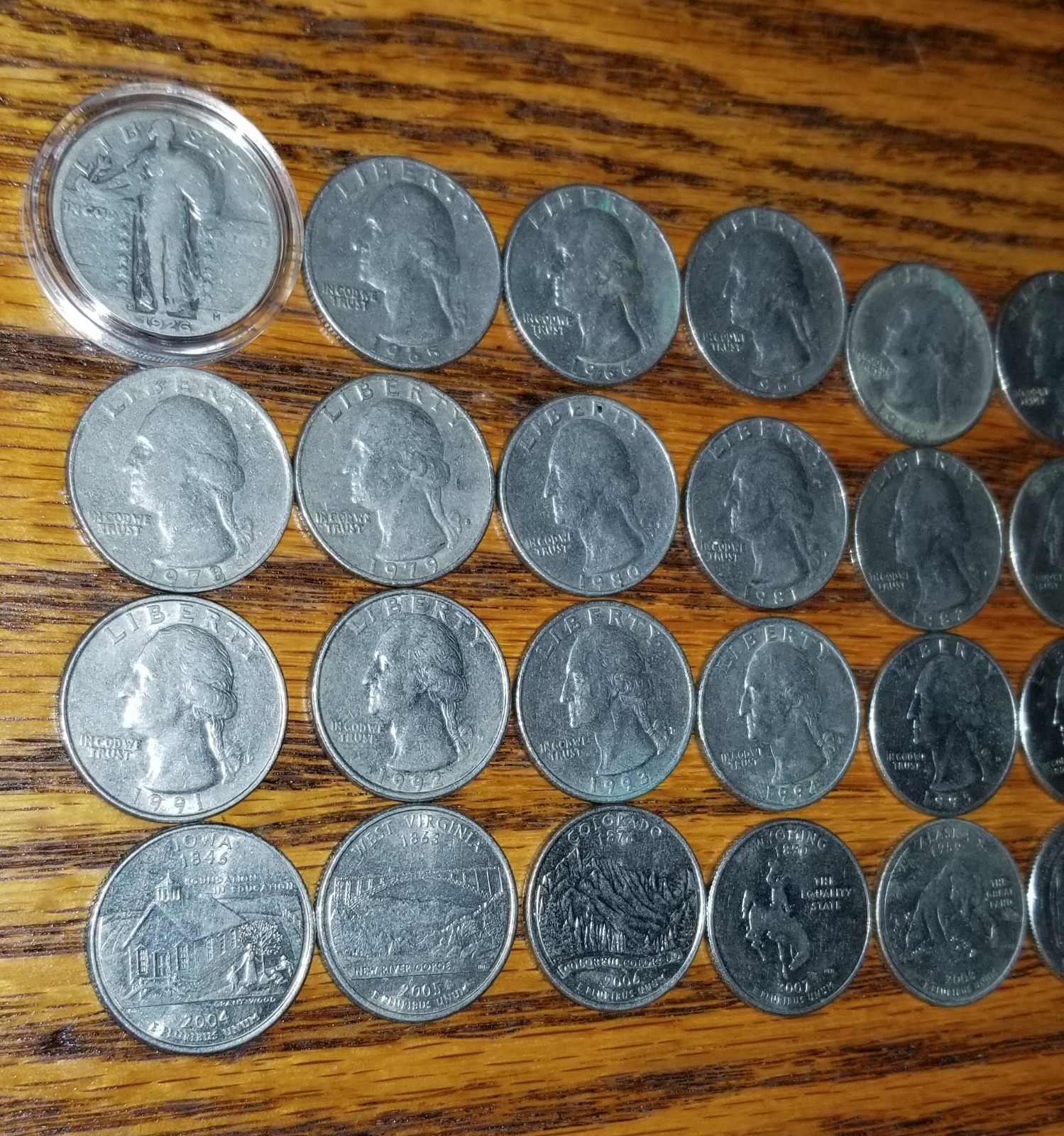 1926 Standing Liberty Quarter Us Silver & George Washington 1965-2008 Lot