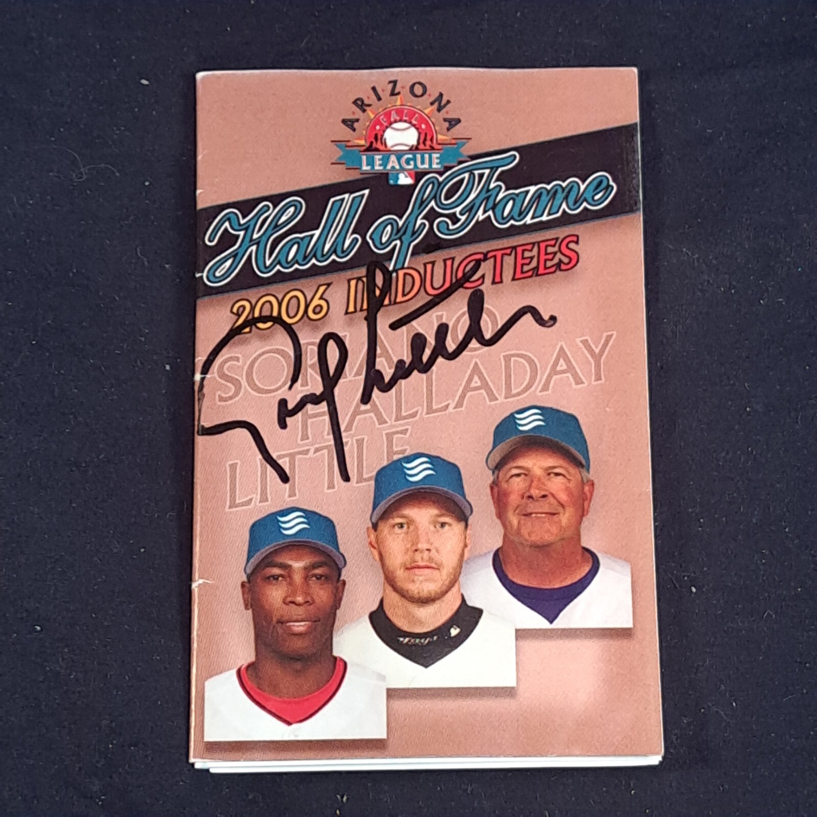 Grady Little Signed 2006 Arizona Fall League Schedule Red Sox Dodgers Pirates
