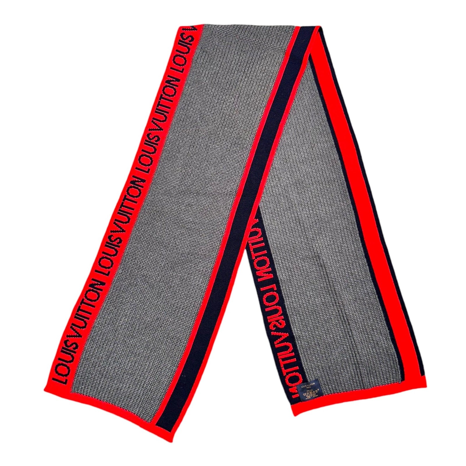 Louis Vuitton Generation Wool Scarf Grey Red