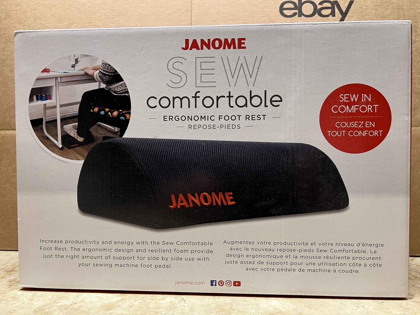 Janome Micro Fiber Foot Rest NEW IN BOX