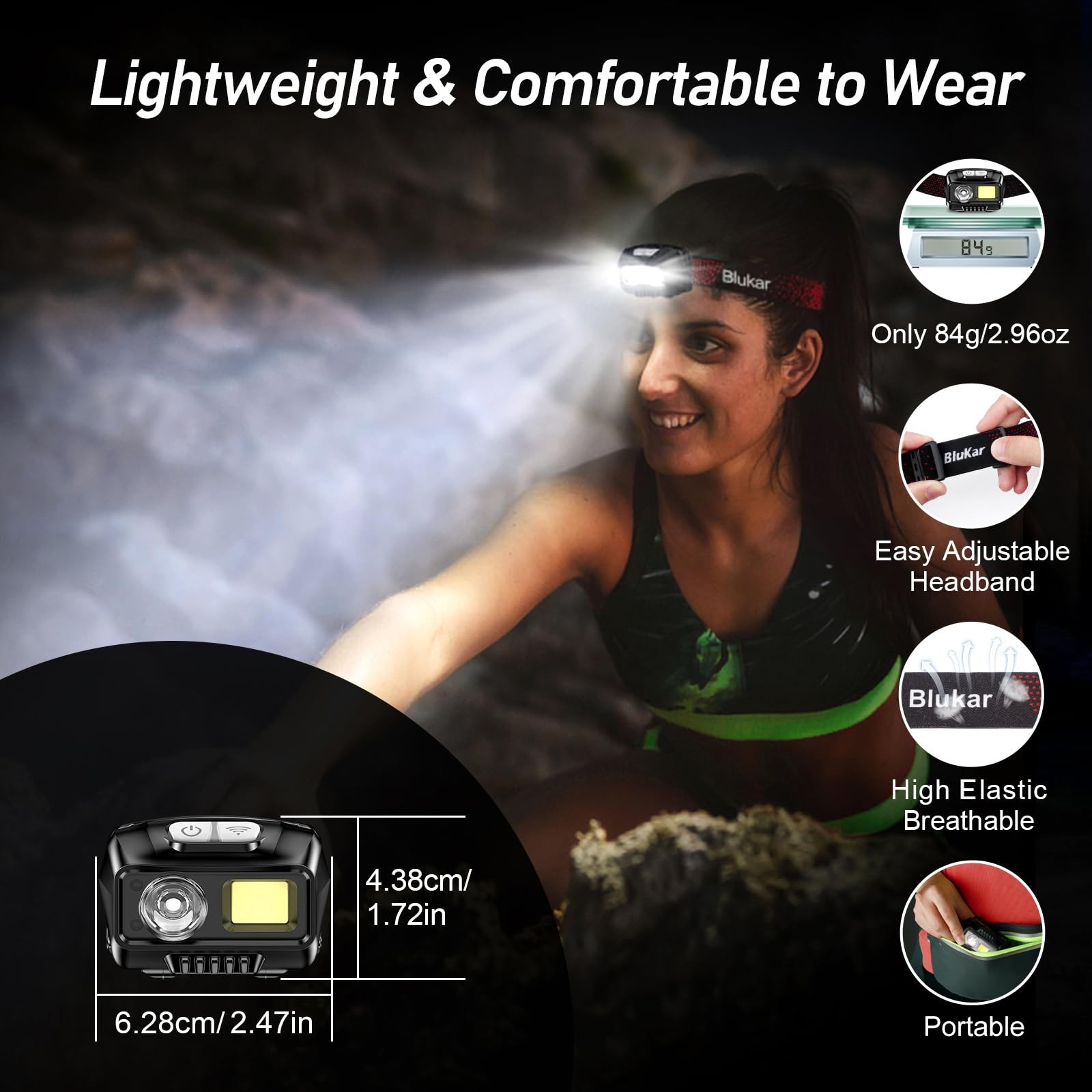 Led Headlamp Rechargeable, 2000l Super Bright Headlight Flashlight | 8 Modes