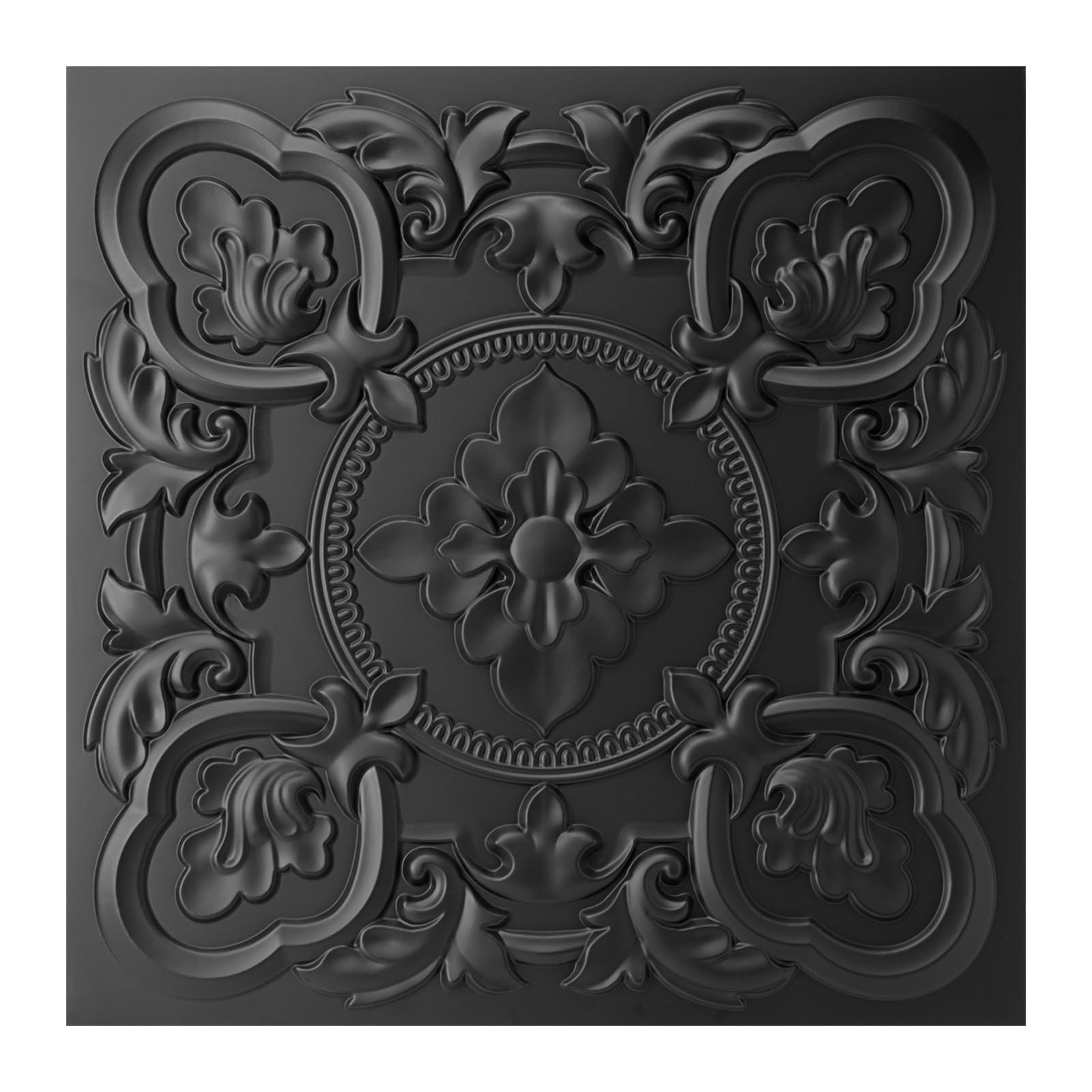 Art3dwallpanels Drop Ceiling Tiles, 24 x 24 Inch, Black, 12 Pack A10wp943BK