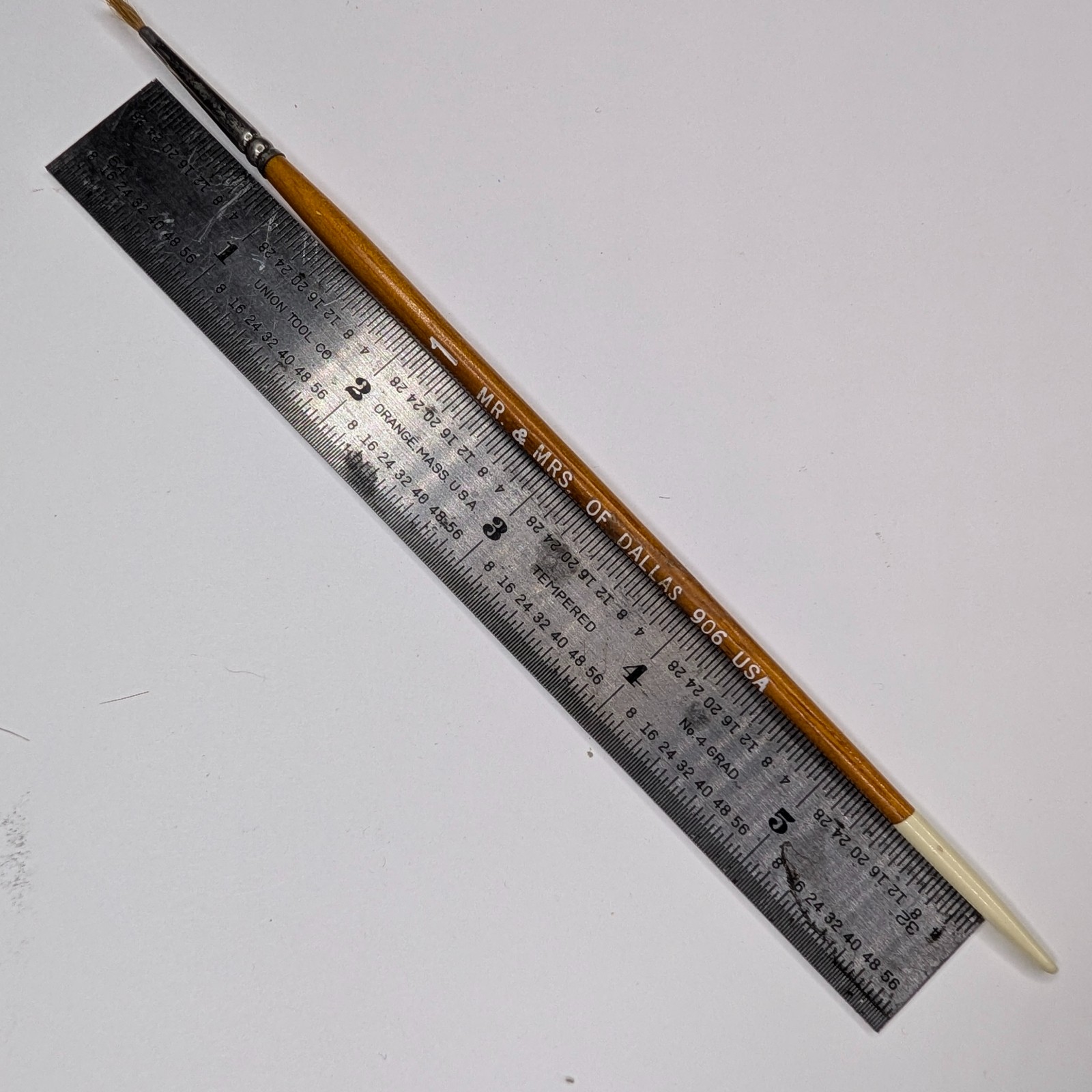 Vtg MR. & MRS. OF DALLAS 906 USA Ceramic China Paint Brush Detailer Artist Tool