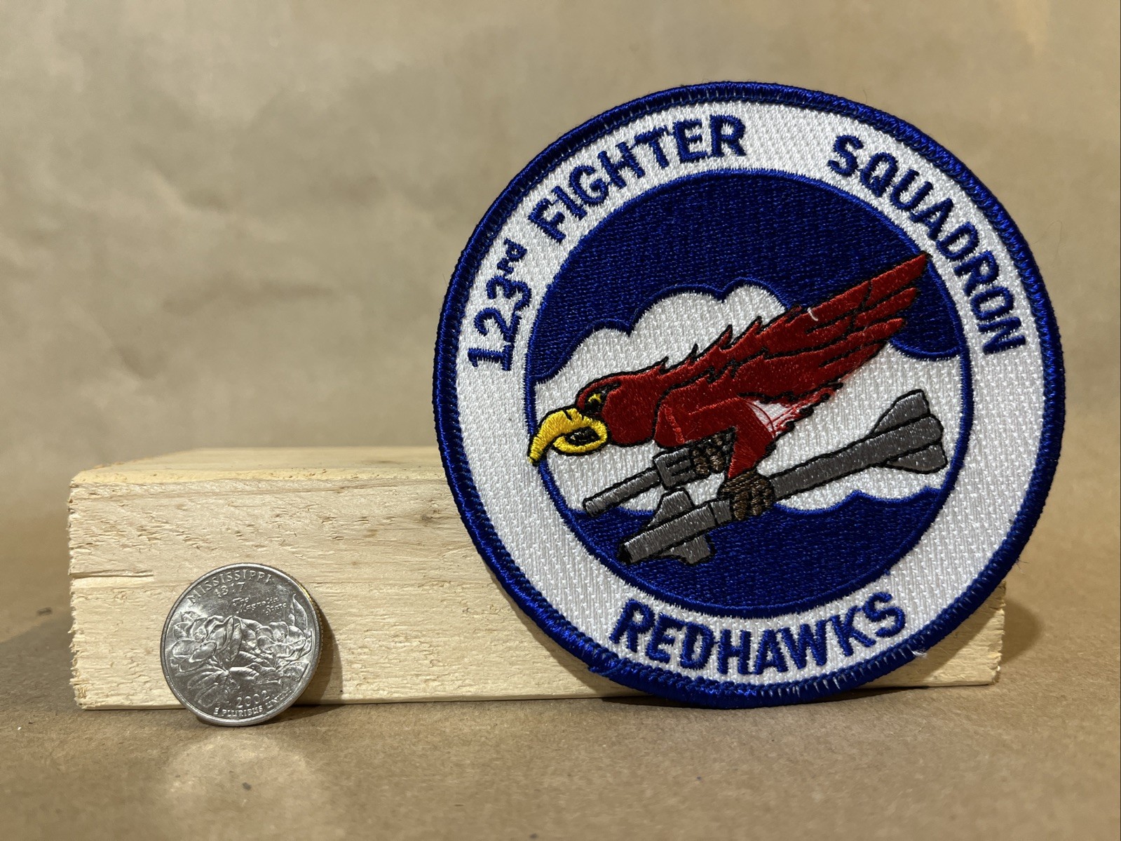 123rd Fighter Squadron Redhawks Iron on Sew on Patch