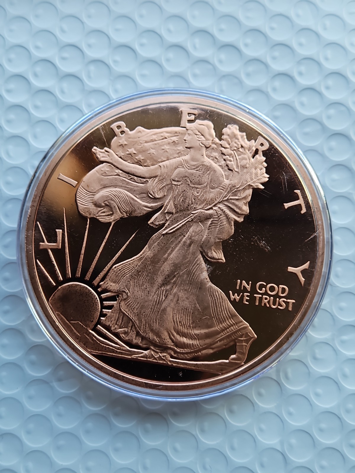 5 oz Copper Round -Walking Liberty **IN A CAPSULE**