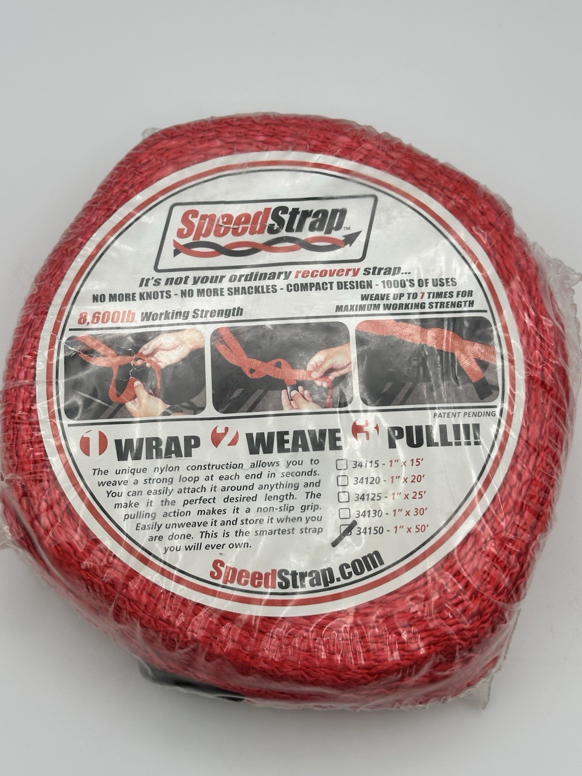 Speed Strap 50’ X 1.5” Recovery Nylon Strap 8600lb Working Strength 34150 Sealed