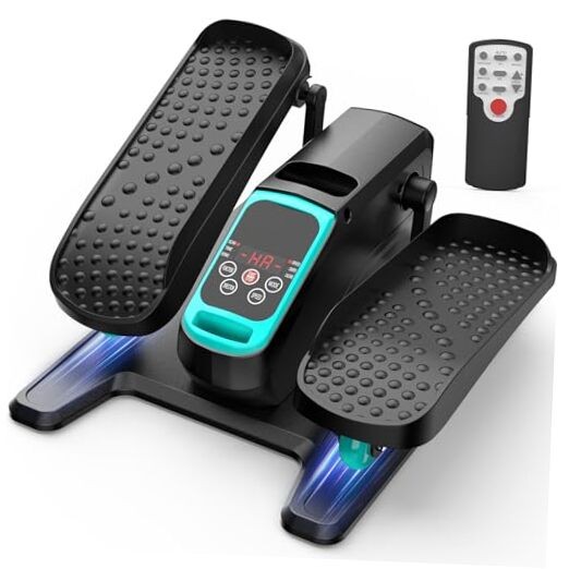 Under Desk Elliptical Machine, Mini Motorized Ellipse Leg Exerciser While Blue