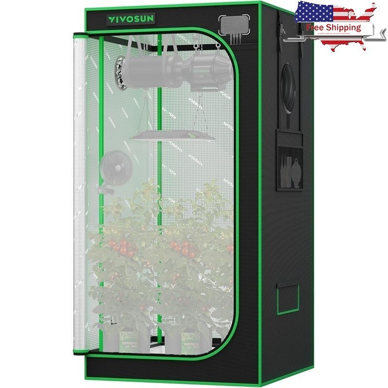 Lightproof Grow Tent Heavy Duty Poles Easy Access Cable Management High CFM Kit