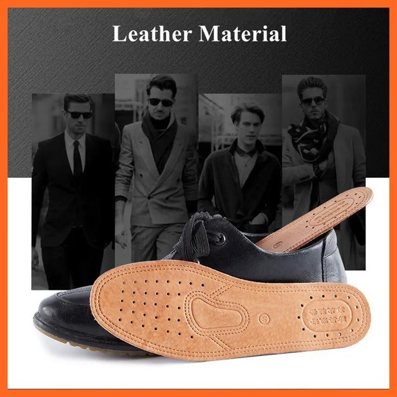Real Cowhide Insole Leather Shoes Boots Shoe Inserts Soft Breathable Deodorant A