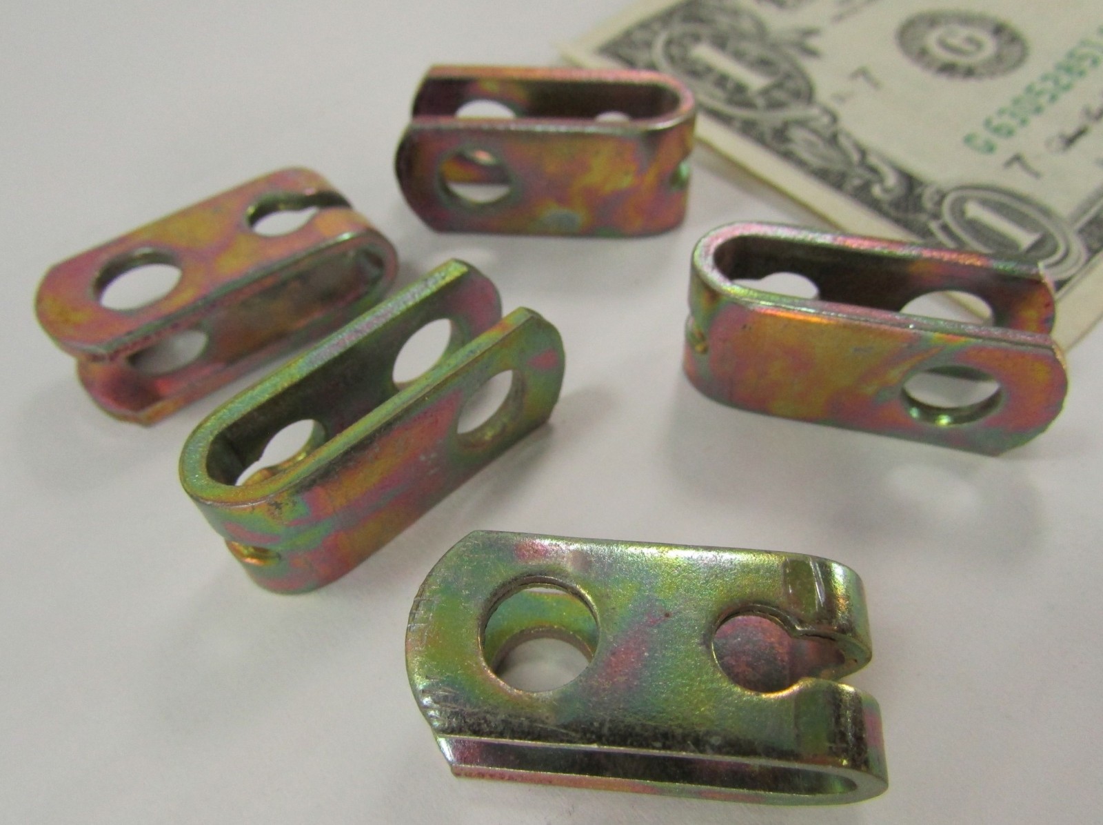 Lot 5 Cable Clevis Ends 1/4" Pin Hole, Mower Clutch, Blade Lever, Tiller Go-Cart