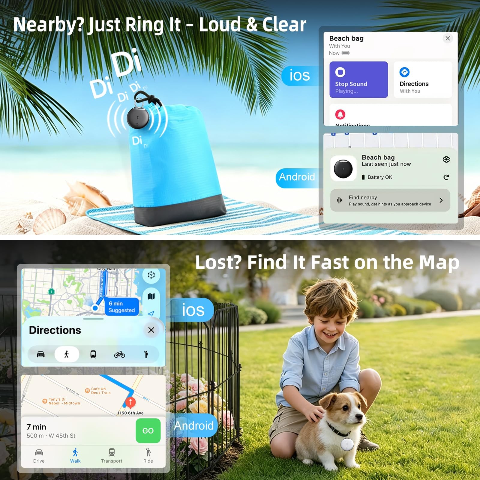 Air Tags for Android, Air Tags-4 Pack Work Compatible with Apple Find My & Go...