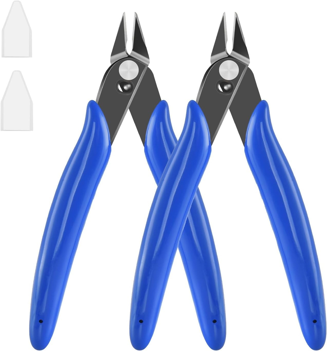 5" Spring Loaded Micro Flush Cutters - 2 Pack Small Wire Cutting Pliers