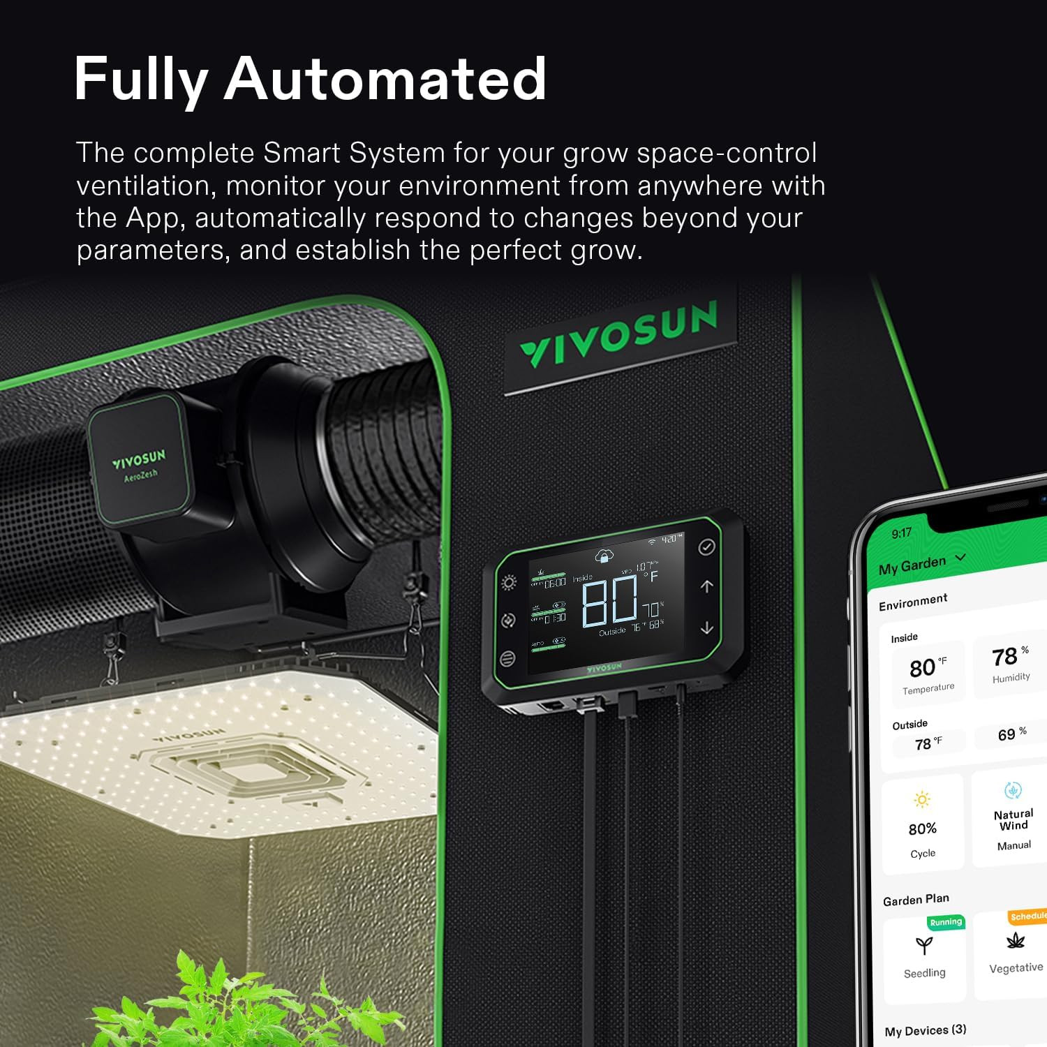 Growhub Controller E42A for Grow Tent, Smart Environmental Wifi-Controller with