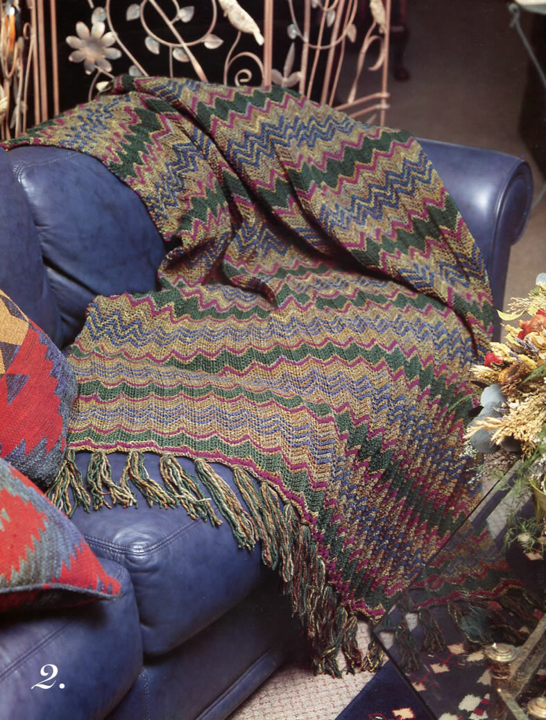 Patons "Decorator Throws to Knit" Afghan/throw pattern book 575FF NOS