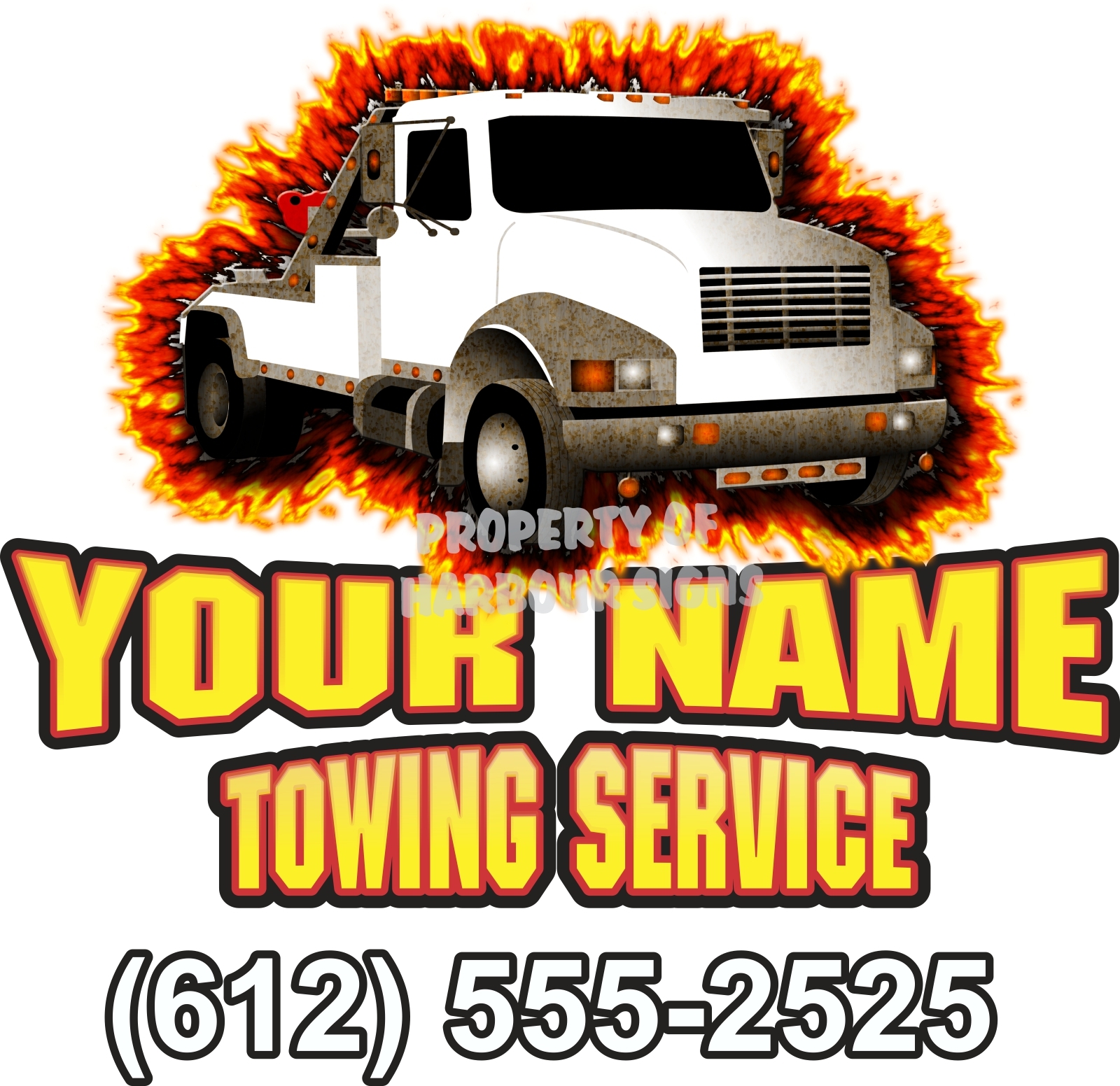 Salvage Tow Truck Custom Vinyl Decal 24" Towing Business Trade Hauling