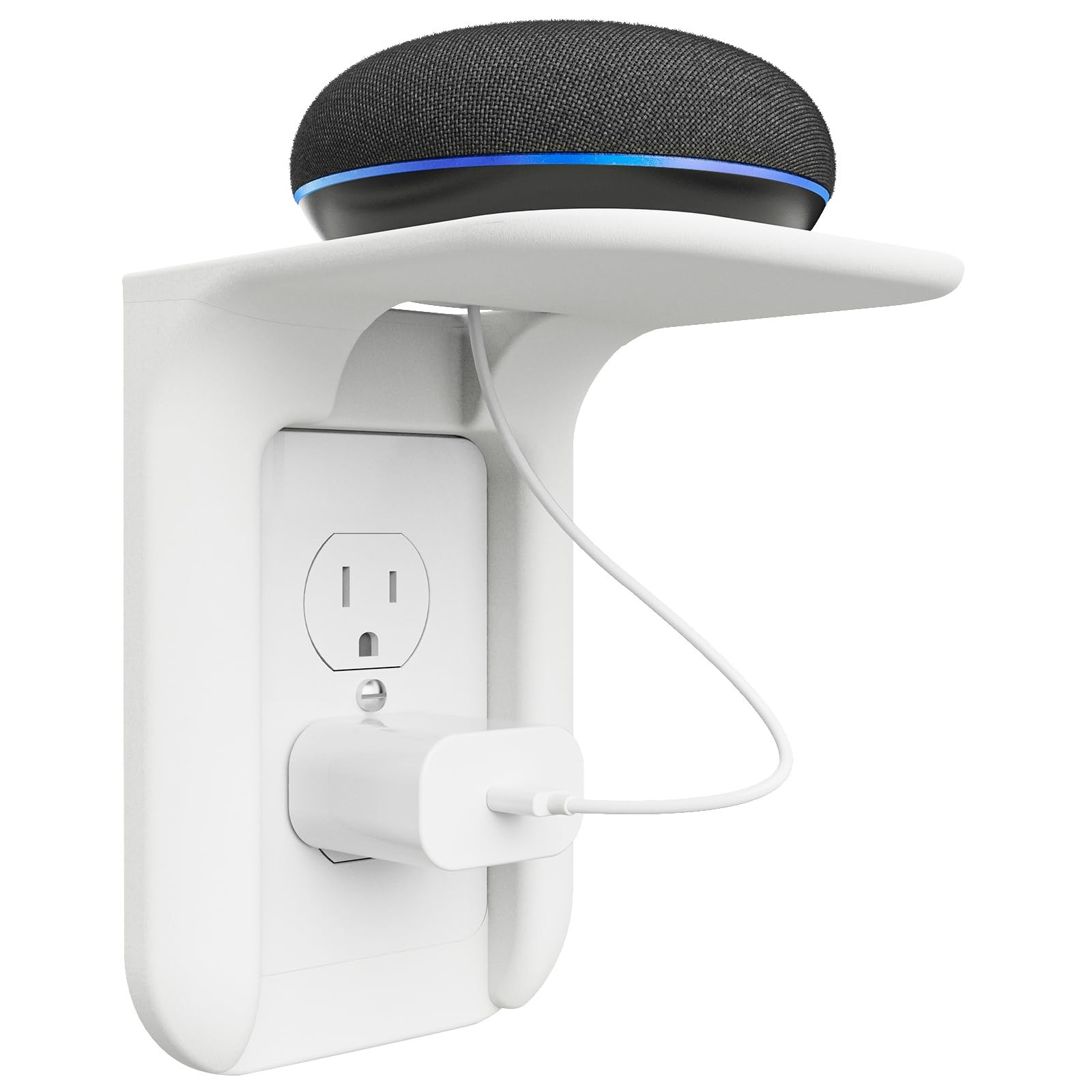 Outlet Shelf Wall Holder Space Saving Organizer White