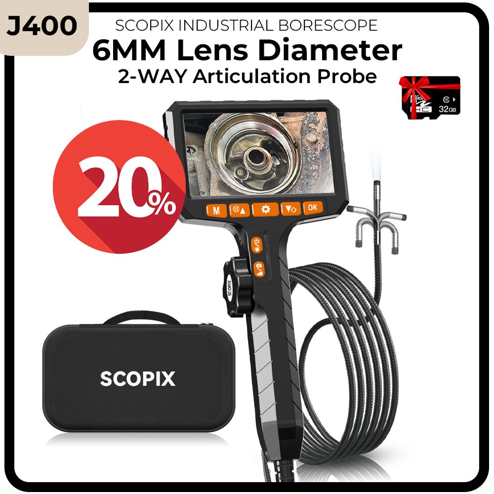 2026 PRO Endoscope Camera 2Way 360° Industrial Inspection Articulating Borescope