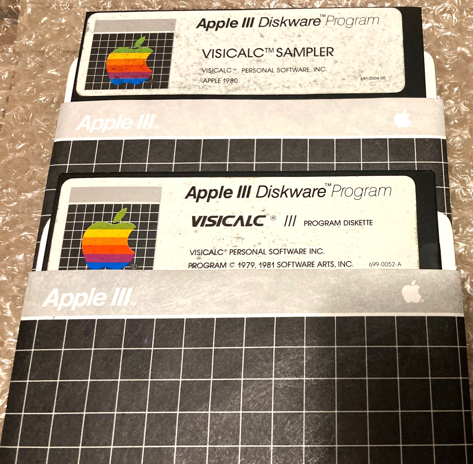 Apple III Apple 3 Computer VisiCalc Software Disks Diskettes + Manuals Vintage
