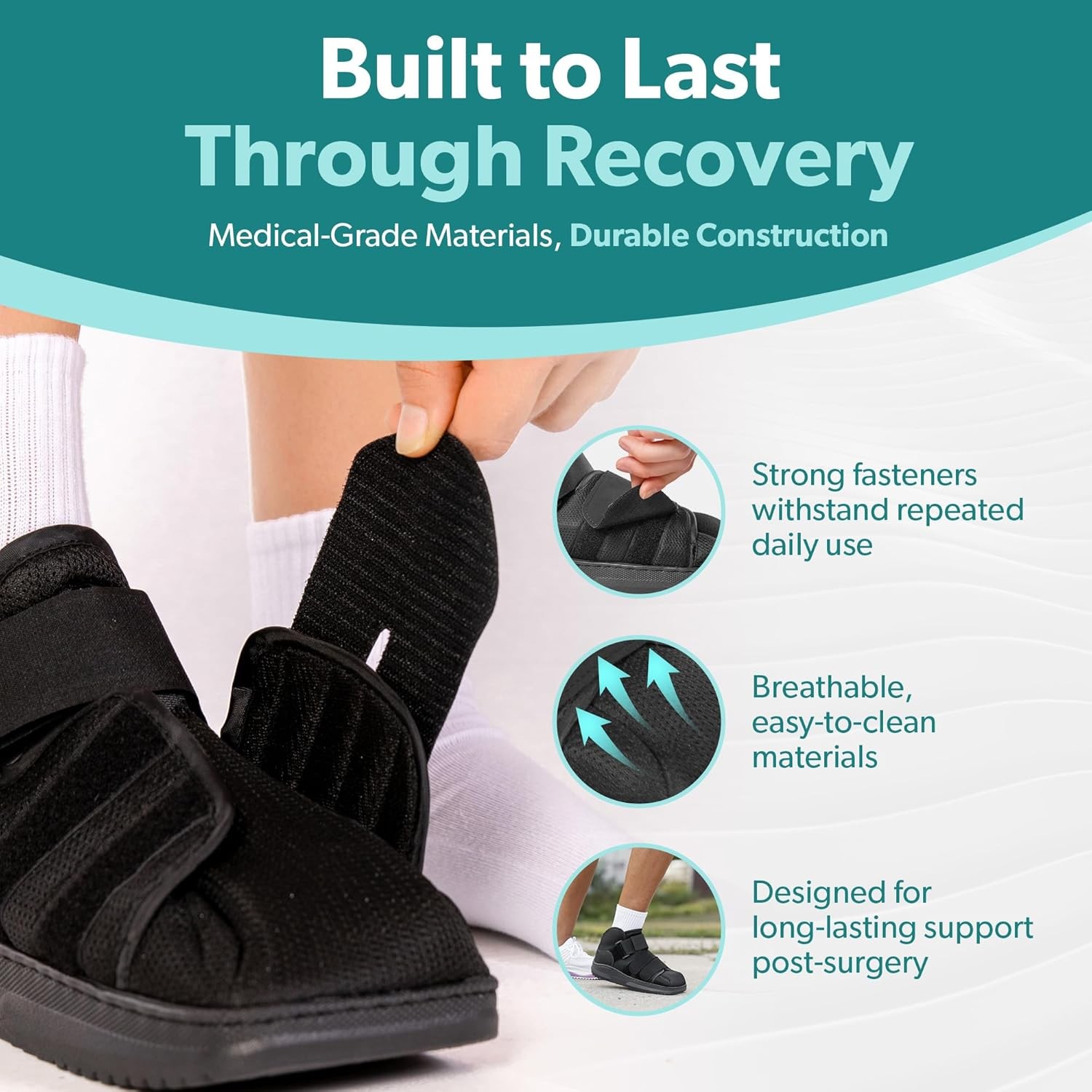 Closed Toe Medical Walking Shoe Fracture Boot Post Op Foot Brace M
