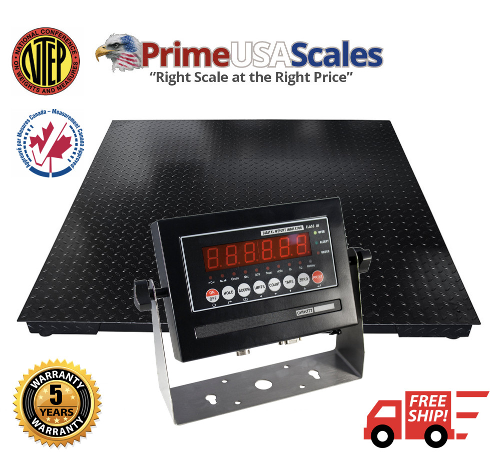 New NTEP 2,500 lb 2' x 3' Floor Scale w/ Legal For Trade Indicator 2x3 ft