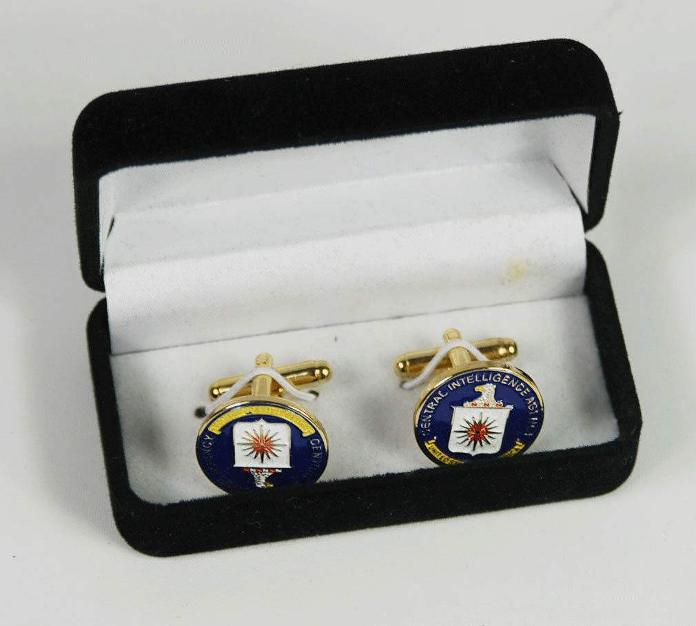 US Central Intelligence Agency CIA Cuff Links Badge With Box