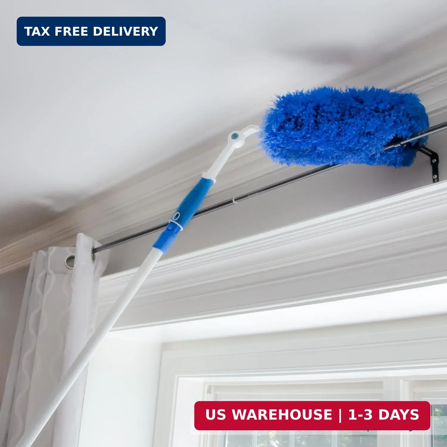 Unger Connect and Clean Microfiber Duster with Pivoting Handle, Dusters for Clea