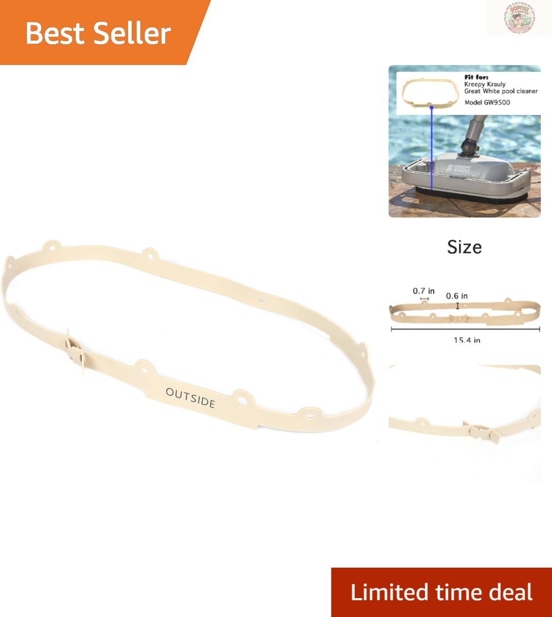 Easy Install Pentair GW9508 Vacuum Skirt for Kreepy Krauly Pool Cleaners