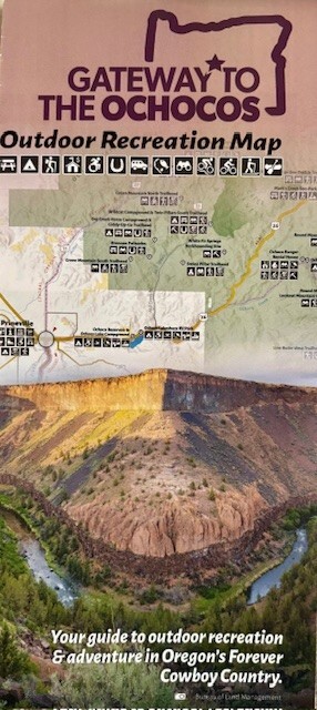 Map of the Ochocos, Oregon, Outdoor Rec Map, by Travel Oregon