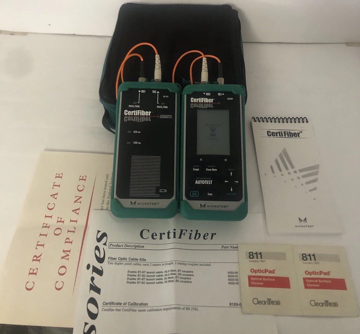 Microtest CertiFiber Optic Advanced certification multimode Fiber Network Excell