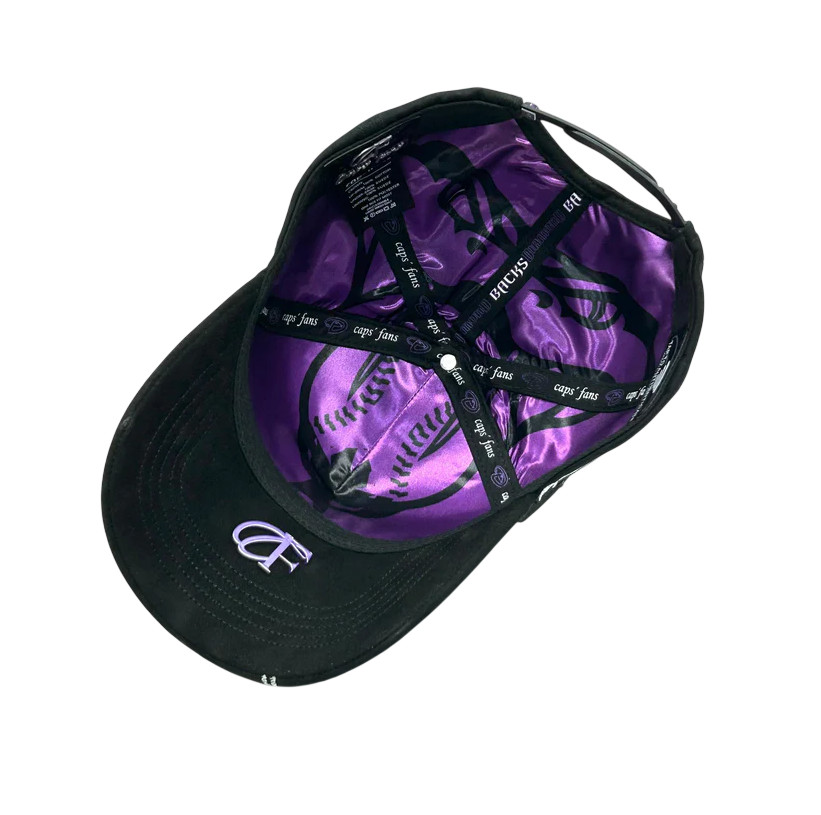 CAPS FANS BLACK/PURPLE SNAPBACK HAT CFDIAMOND BLKPUR