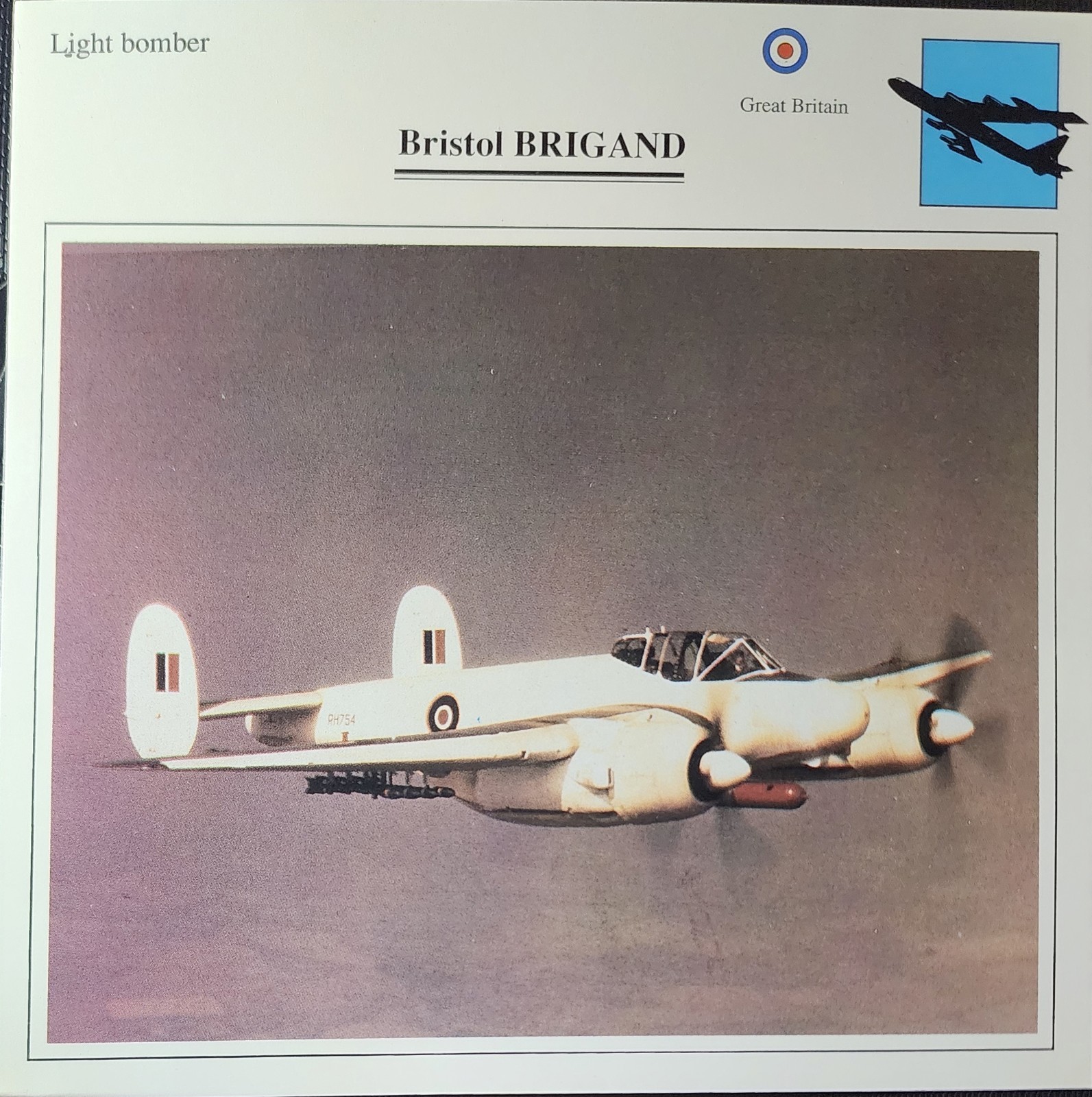 Bristol Brigand Plane Picture Original Vtg Info Aviation Collector Card