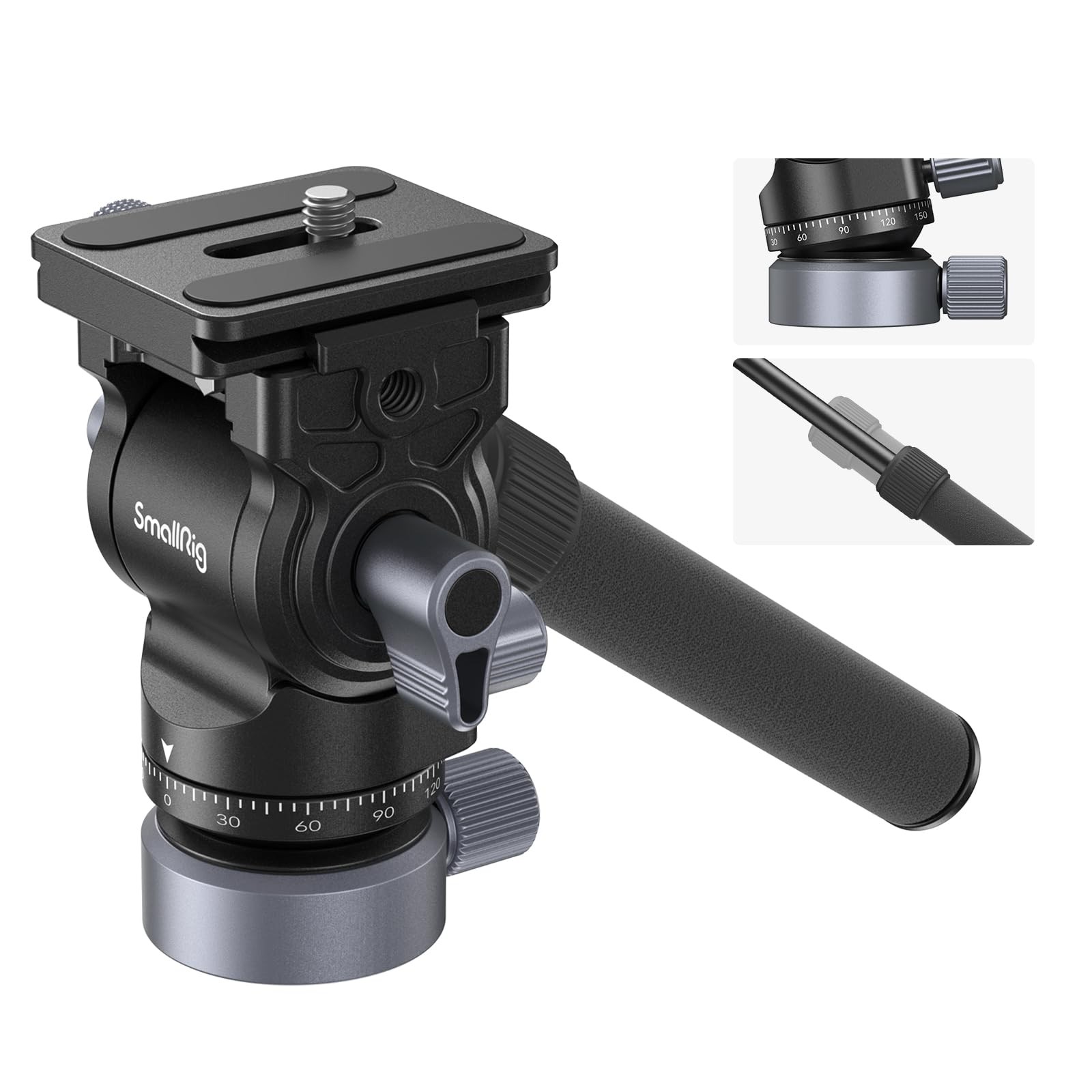 Video Head with Leveling Base, Quick Release Plate for Arca Swiss and Adjusta...