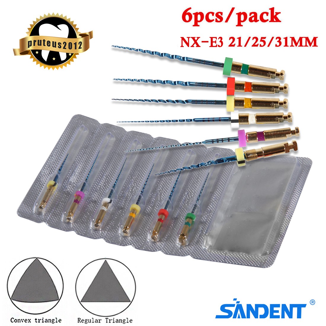 Dental NiTi Super Rotary Files Endodontic Endo Motor Root Canal 21/25/31mm