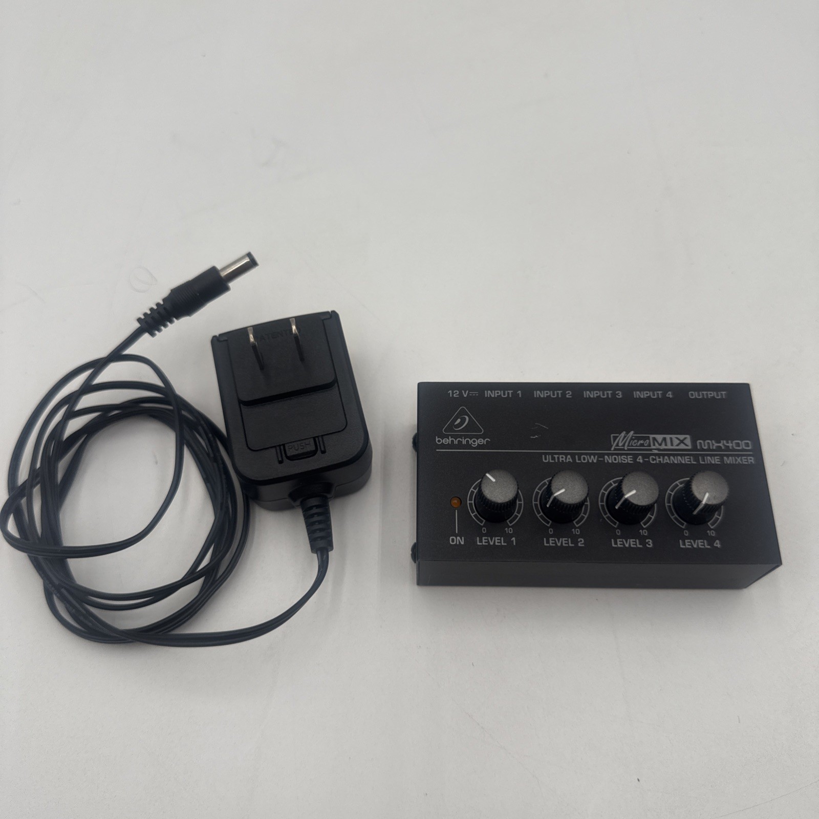 Behringer MX400 MicroMix Ultra Low Noise 4-Channel Line Mixer With Power Cord!!