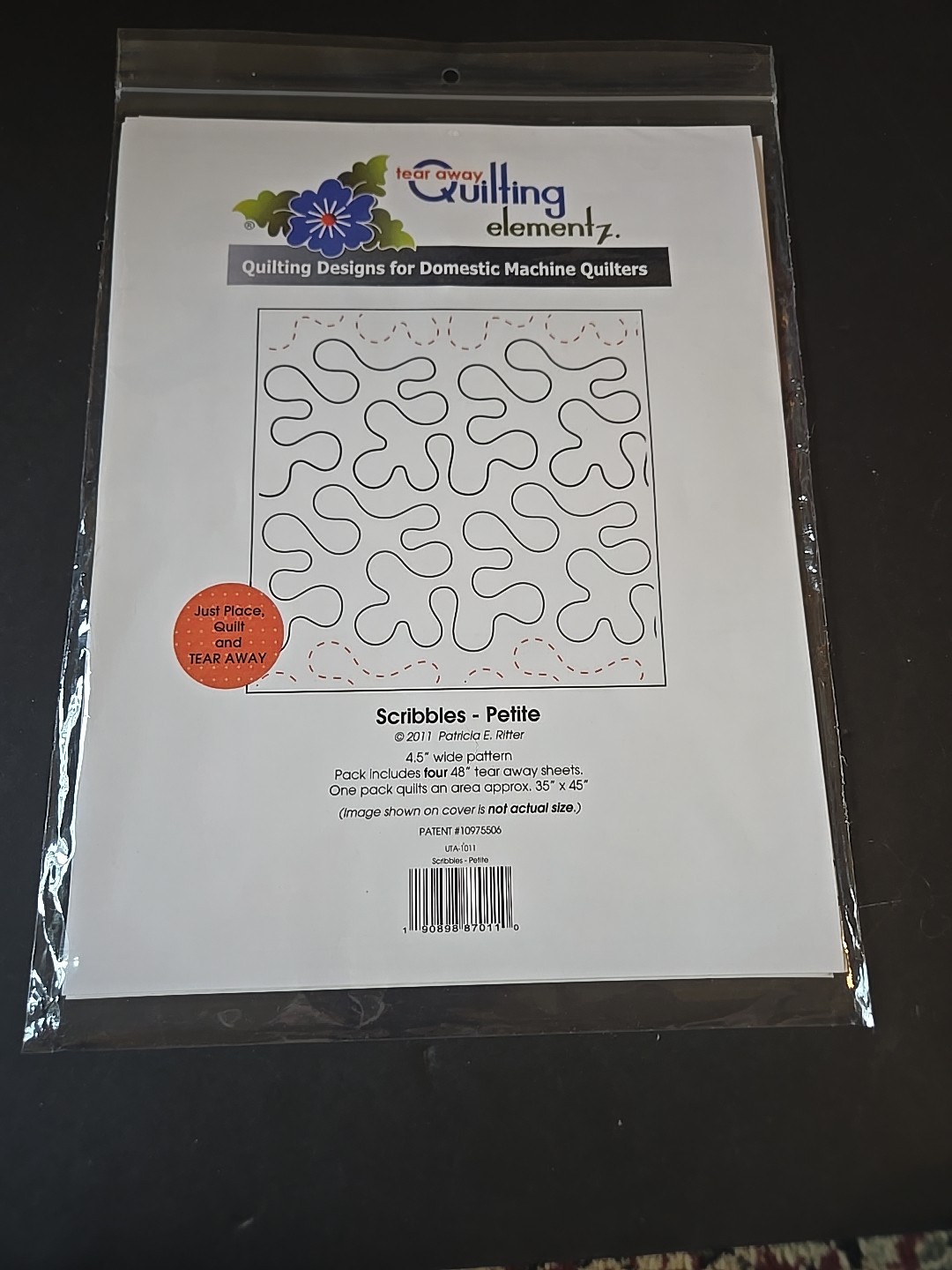 Sten Source Quilting Creations Printed Tear Away Quilting Paper 4/Pkg-Scribbles-