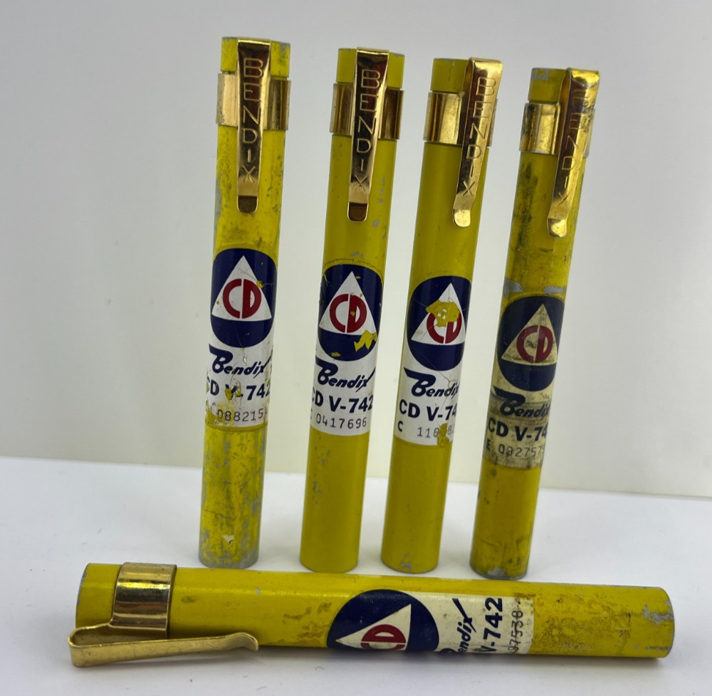 Lot of 5 Bendix CD V-742 Civil Defense Dosimeter Radiation Detector Vintage