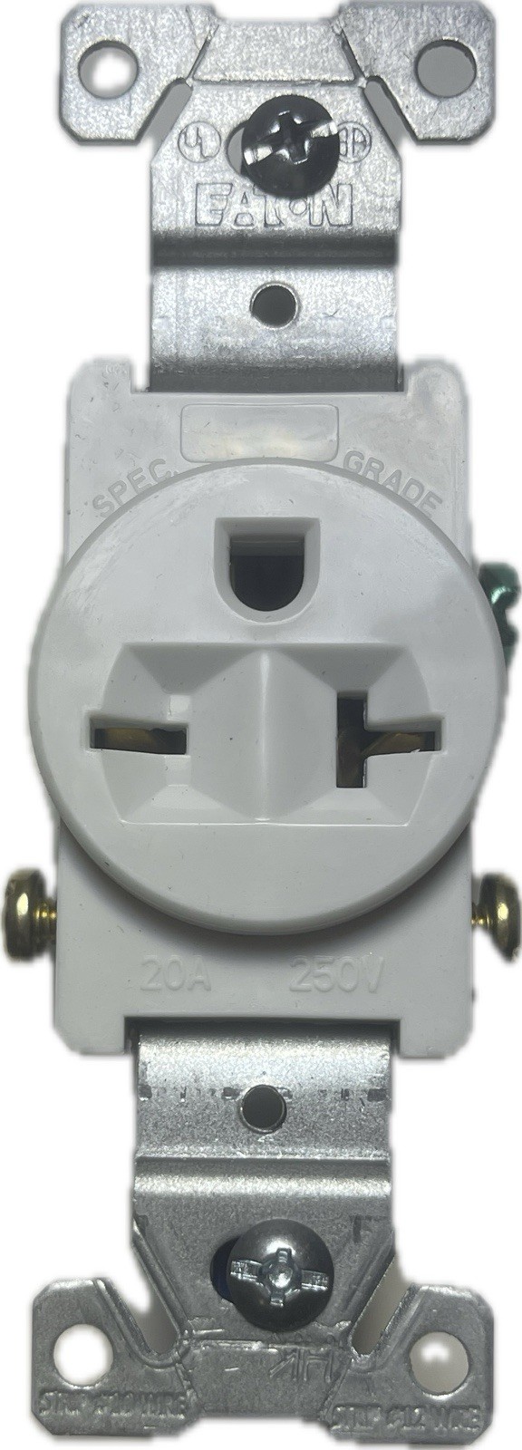 Eaton 1876W White COMMERCIAL Single Outlet Wall Receptacle 6-20R 250V 20A