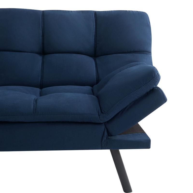 Memory Foam Futon Sofa Bed Split-Back Design Adjustable Armrests Easy Assembly
