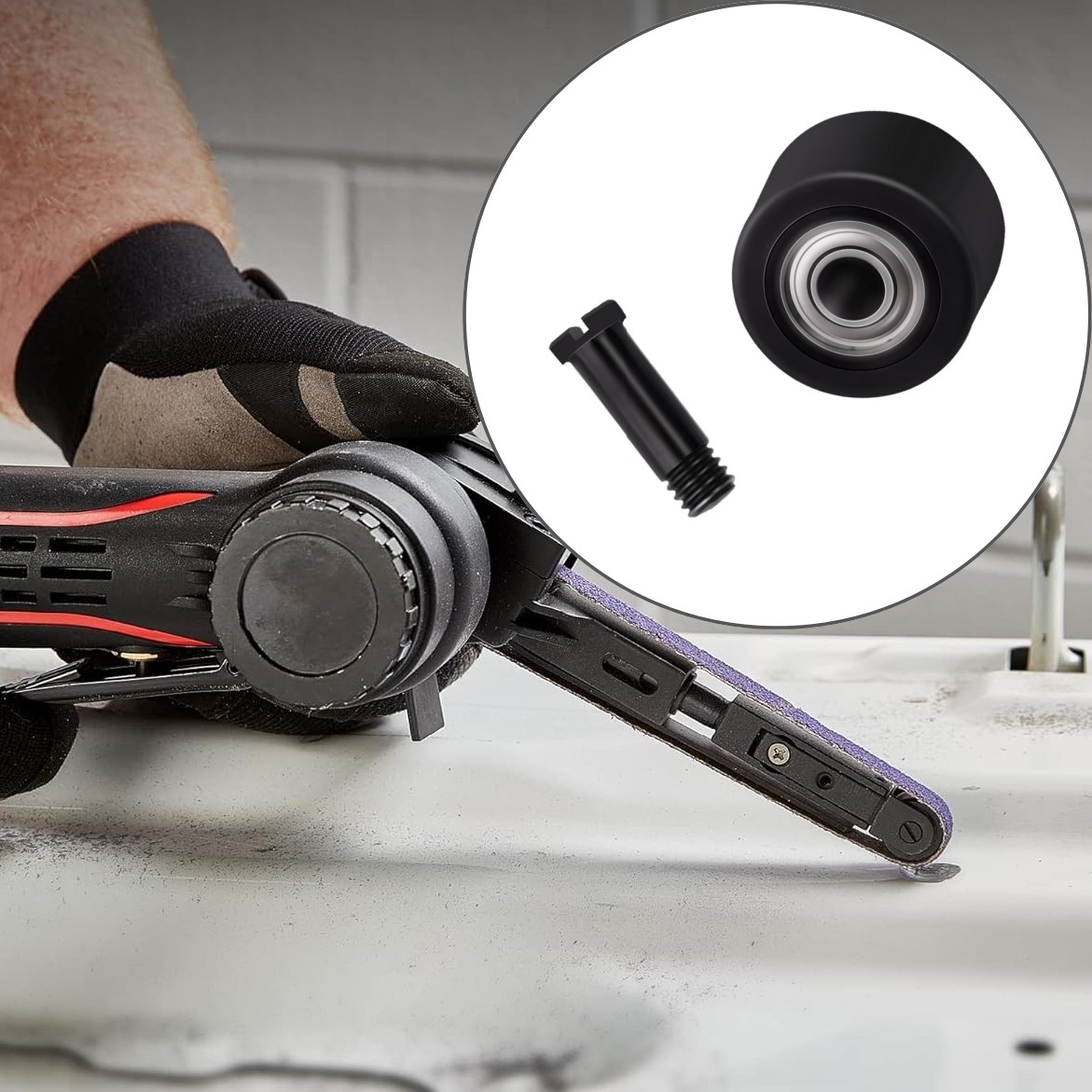 File Belt Sander Wheel Kit Fits 3M 33573 33575 Sander&Cubitron II Abrasive Belts