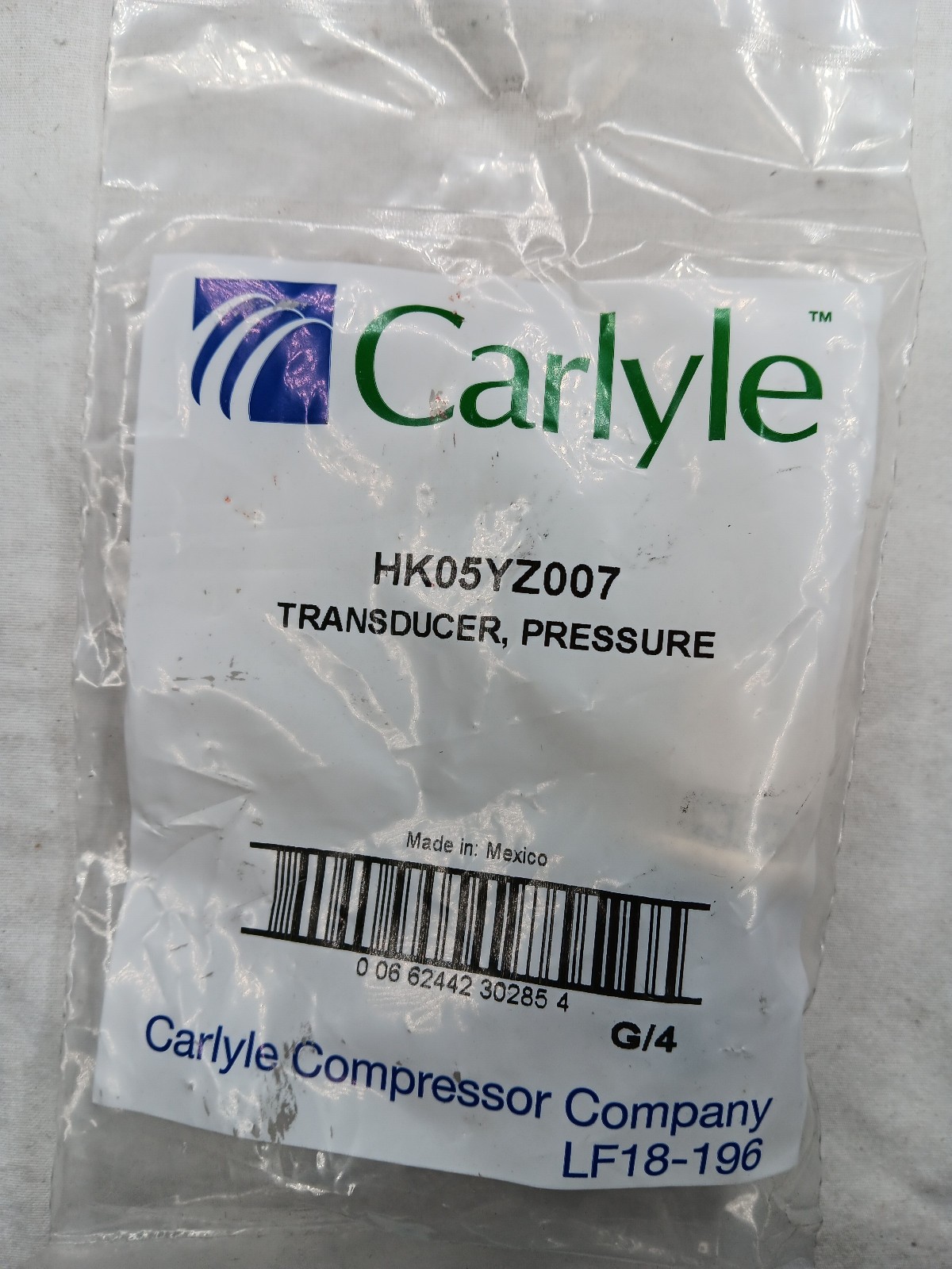 Carlyle HK05YZ007 Pressure Transducer