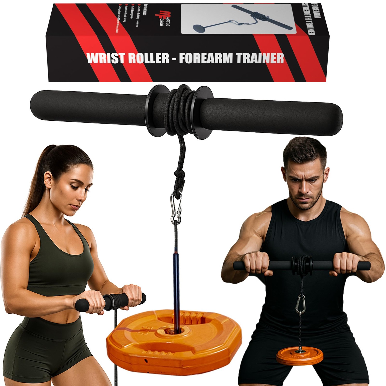 Wrist Roller & Forearm Strengthener, Forearm Exerciser Trainer for Men, Wrist...
