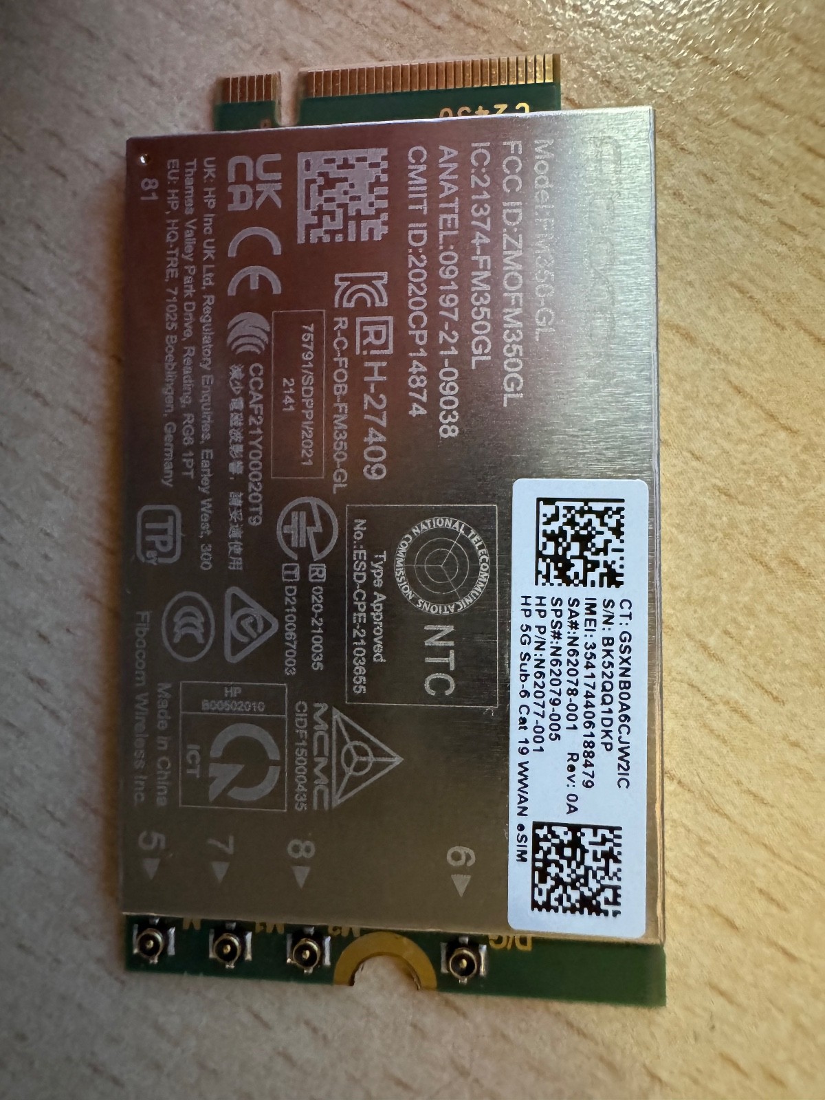 Fibocom FM350-GL eSIM 5G M.2