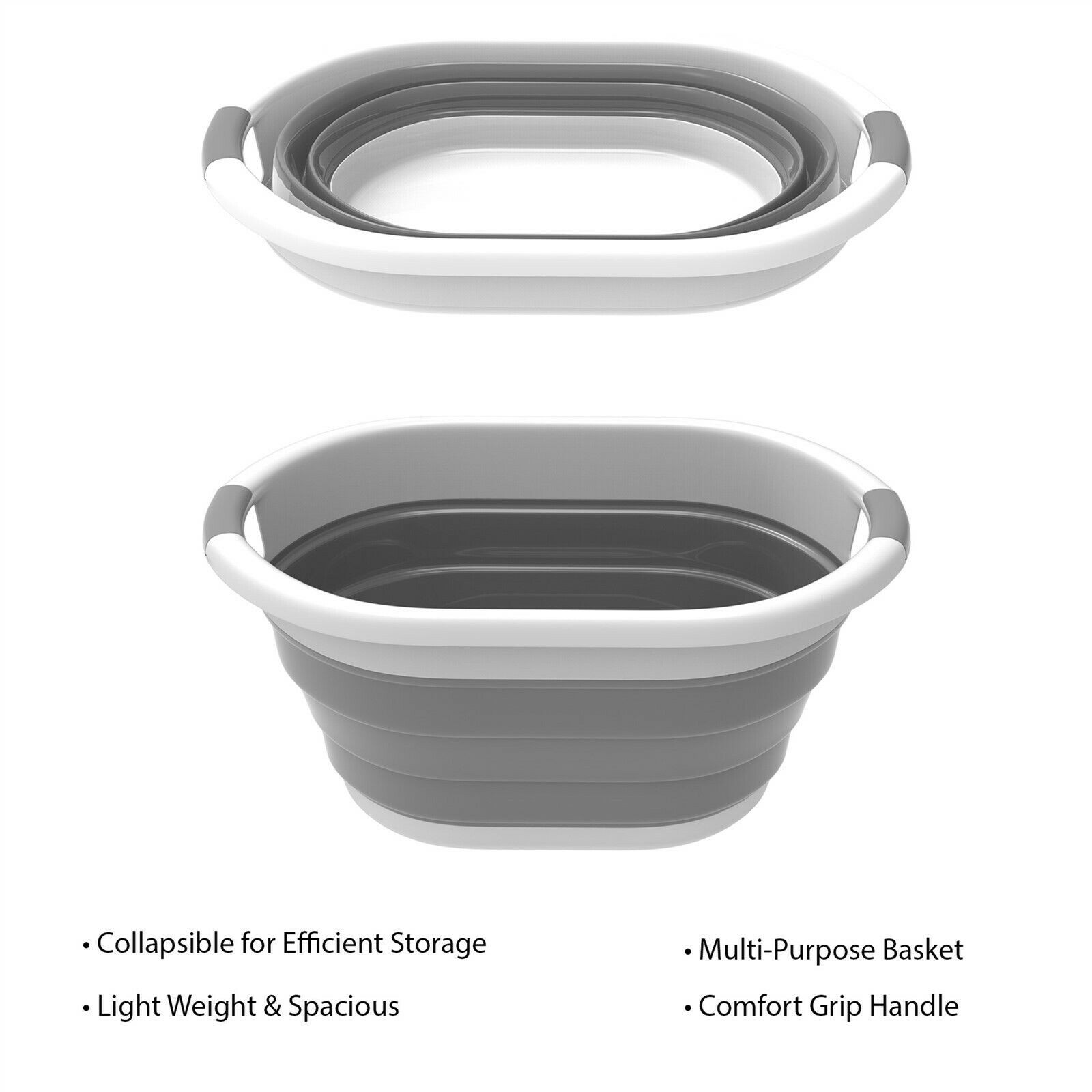 Collapsible Dish Tub Multiuse Ice Bucket Laundry Basket Camping Hiking Bin