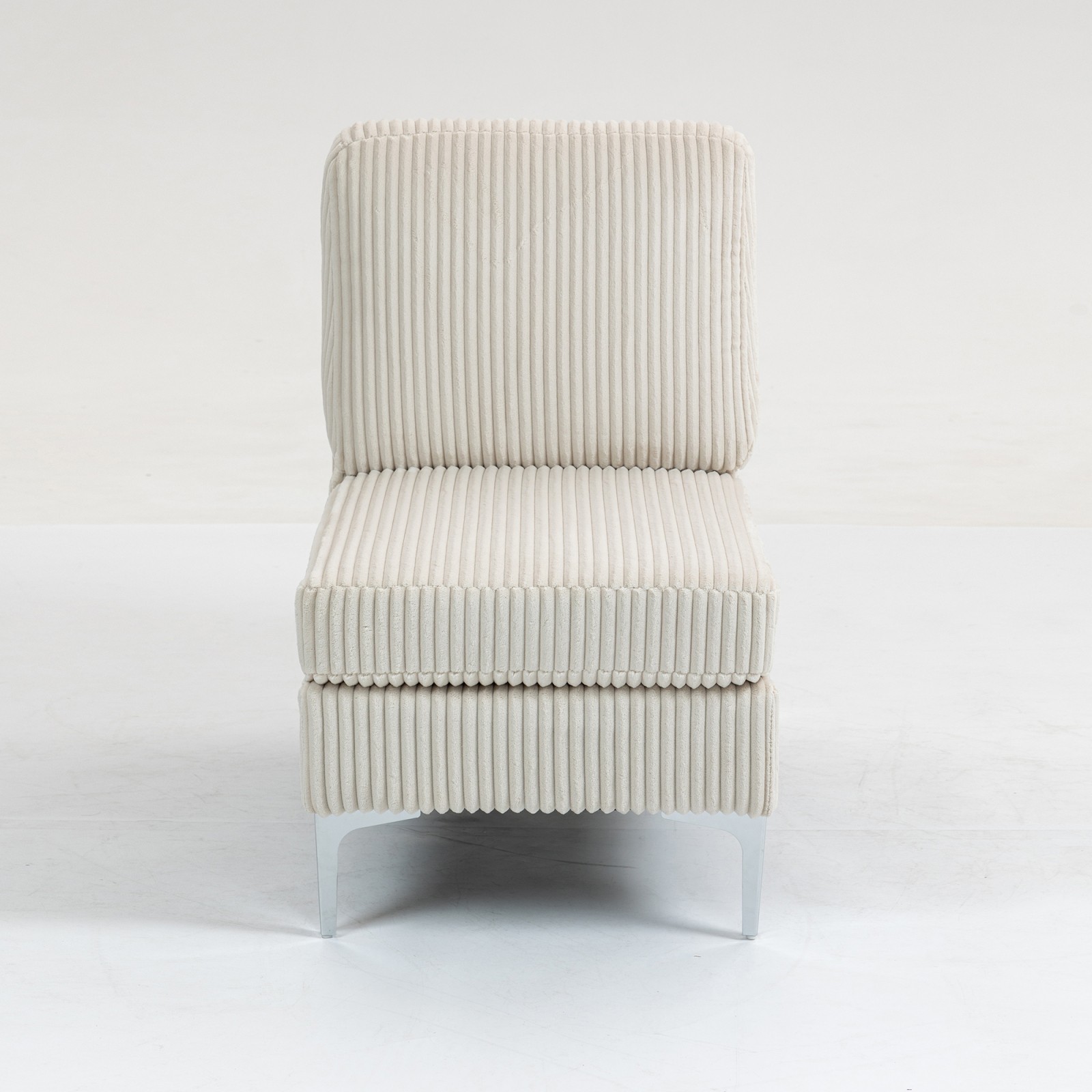 Modular Sectional Sofa Armless Seat Module, Corduroy, Beige