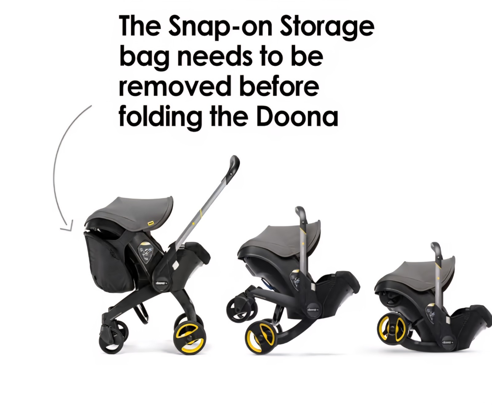 Snap-On Storage Bag pack - Compatible With Doona Car Seat & Stroller