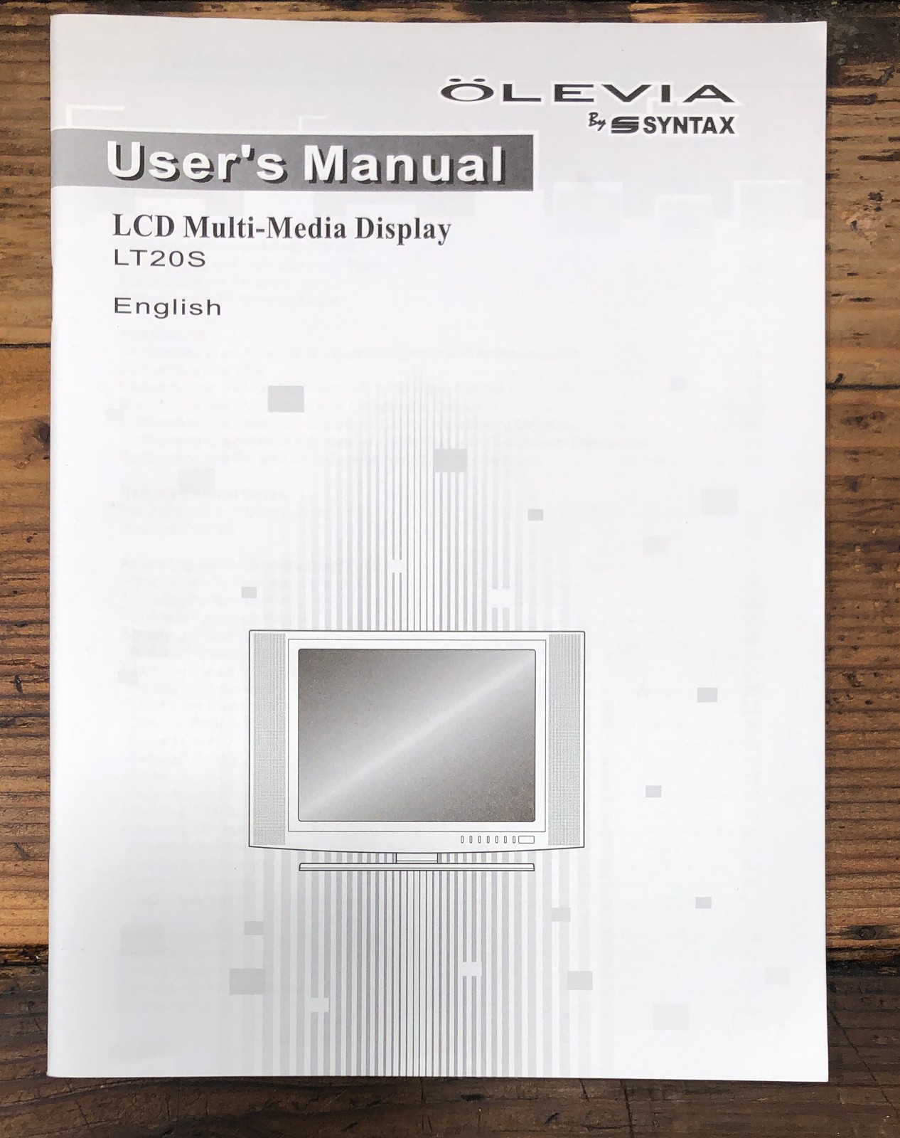 Olevia by Syntax LT10S LCD Monitor Owners / User Manual *Original*